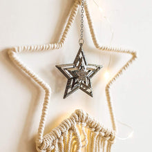 Load image into Gallery viewer, Star Macrame Dream Catcher Wall Hang With Light
