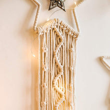 Load image into Gallery viewer, Star Macrame Dream Catcher Wall Hang With Light
