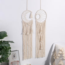 Load image into Gallery viewer, Sun and Moon Macrame Dream Catcher
