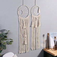 Load image into Gallery viewer, Sun and Moon Macrame Dream Catcher
