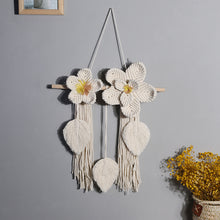 Load image into Gallery viewer, Ivory Floral Macrame Wall Hang
