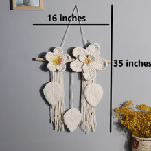 Load image into Gallery viewer, Ivory Floral Macrame Wall Hang
