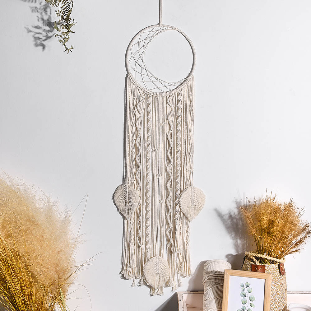 Handmade Macrame Moon Dream Catcher wall hanging Big Size