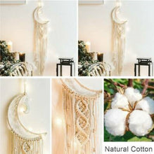 Load image into Gallery viewer, Moon Dream Catcher with lights Handmade Macrame
