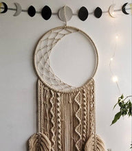 Load image into Gallery viewer, Handmade Macrame Moon Dream Catcher wall hanging Big Size
