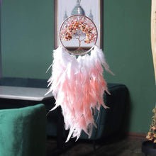 Load image into Gallery viewer, Amethyst/Pink Quartz Healing Crystal Decor Tree of life Dream Catcher with lights
